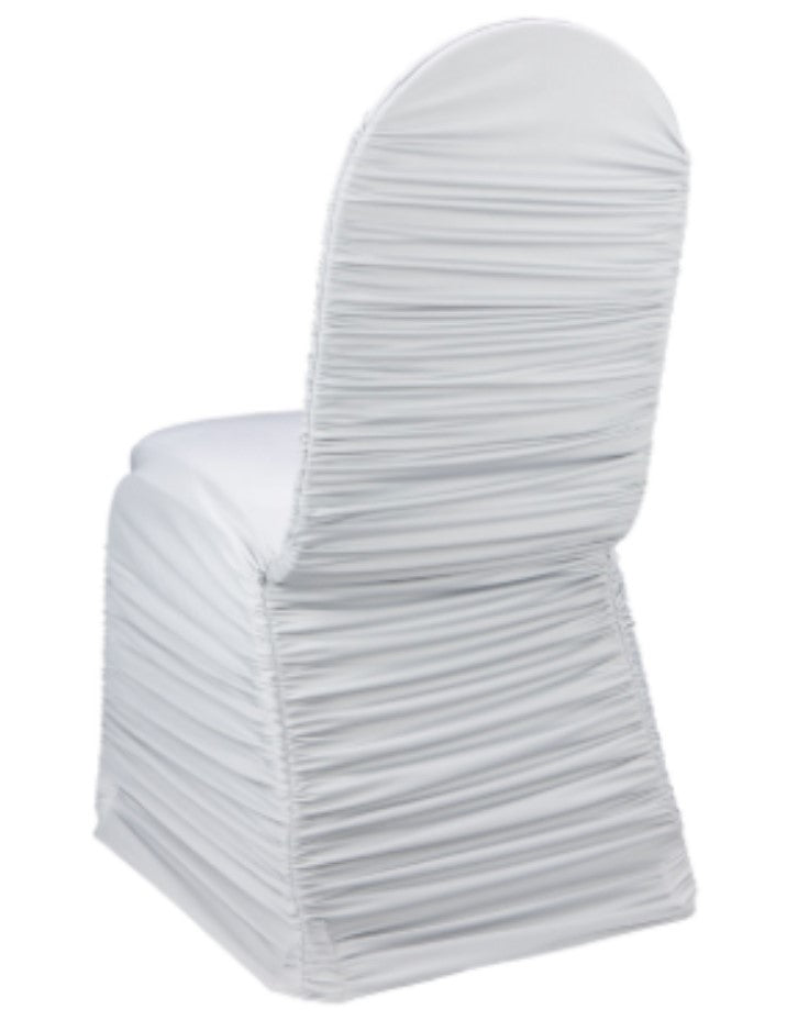 Ruched Chair Cover White